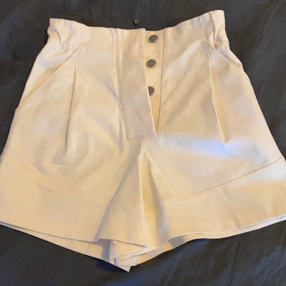 Zara Cream High Waisted Shorts